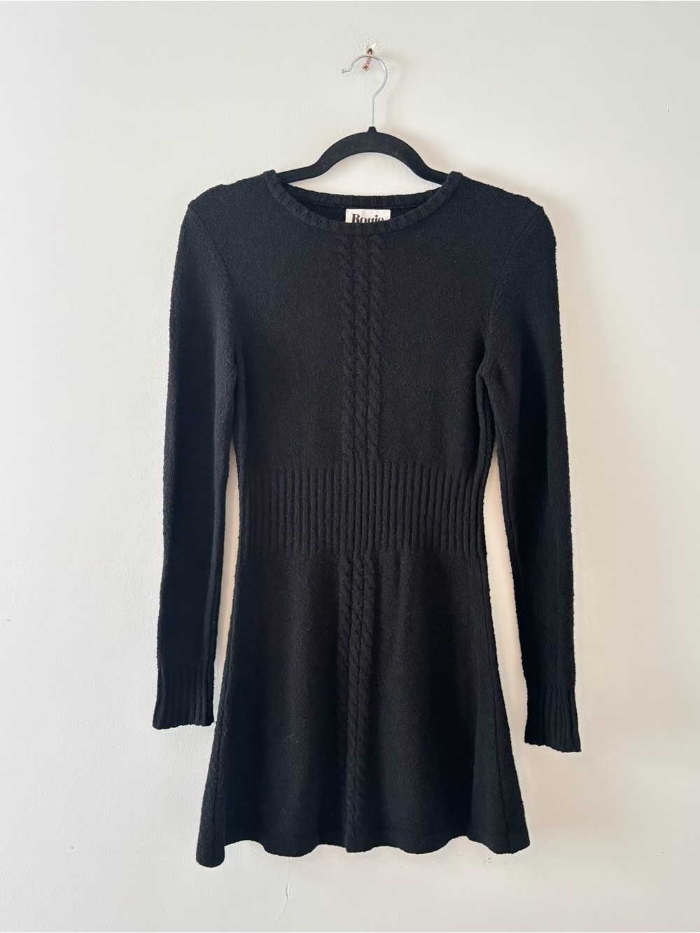Rouje Mireille Wool Cashmere Mini Dress Long Sleeve Sweater Fit & Flare Knit
